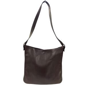 Vintage Celine Pebbled Leather Shoulder Bag Brown Minimalist Italy